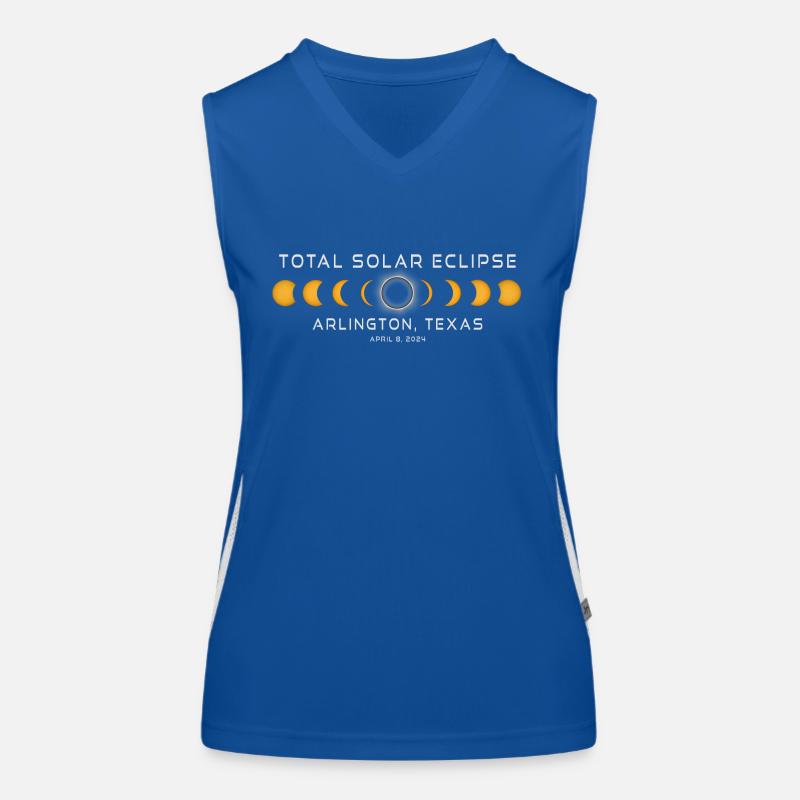 Arlington Texas Solar Eclipse 2024 April 8 Women's Functional Contrast Tank Top