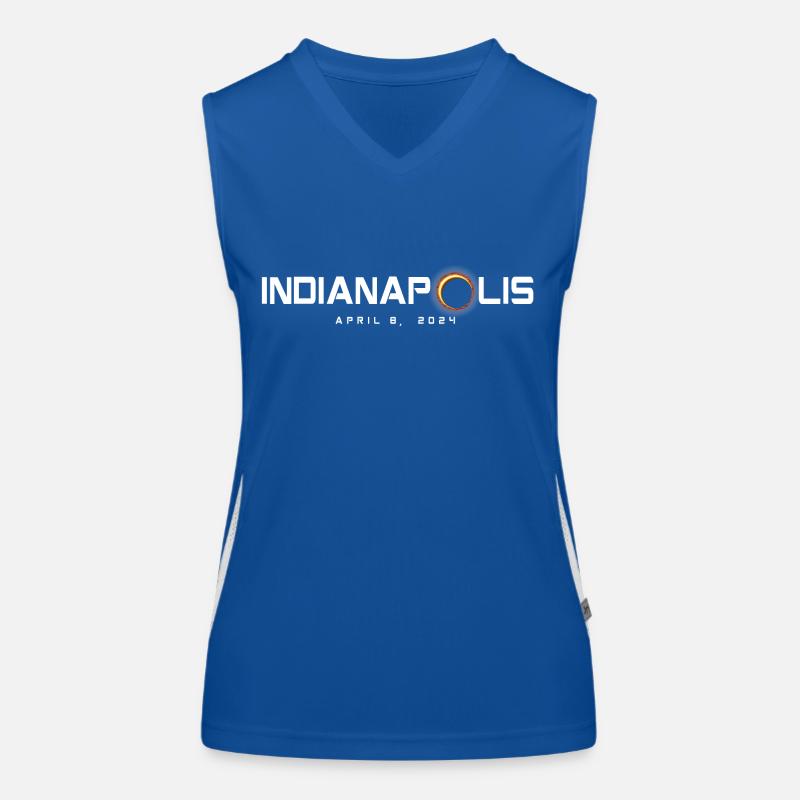 Indianapolis Indiana 2024 Eclipse Souvenir 8 avril Débardeur respirant contrasté Femme