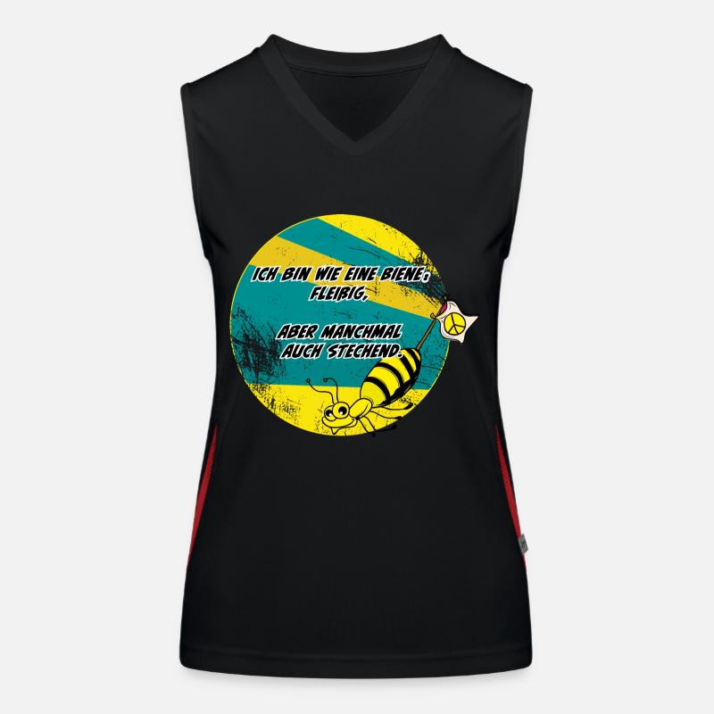 Ich bin wie eine Biene:Fleißig, aber auch stechend Funktionelles Kontrast-Tank Top für Frauen