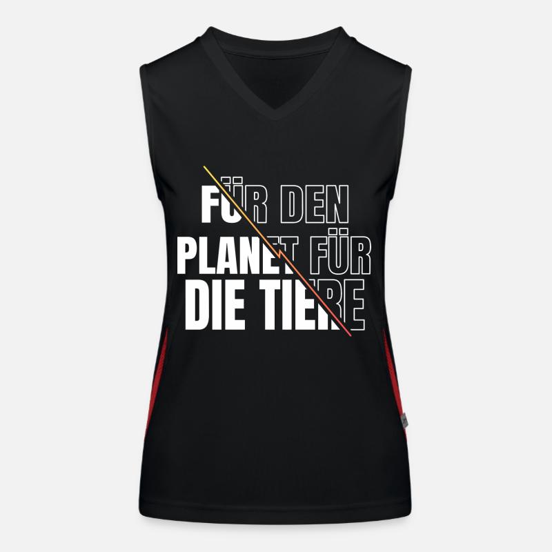 veganes essen statement spruch fleischlos Funktionelles Kontrast-Tank Top für Frauen