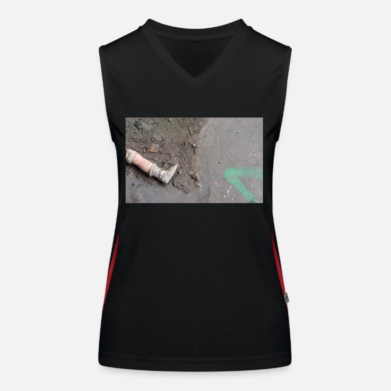 the missing doll's leg Women's Functional Contrast Tank Top