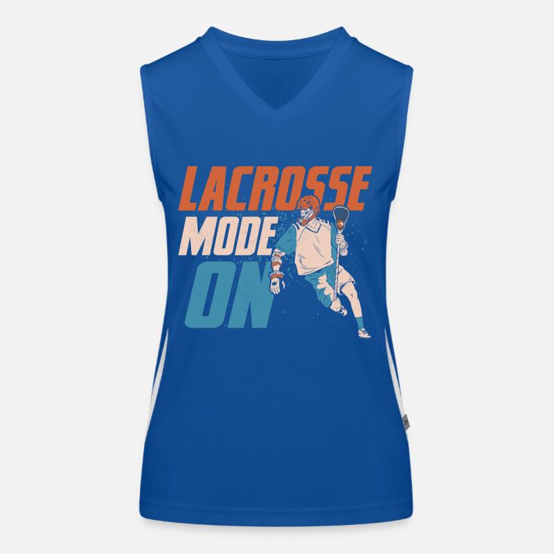 Lacrosse Mode On Team Player Women's Functional Contrast Tank Top
