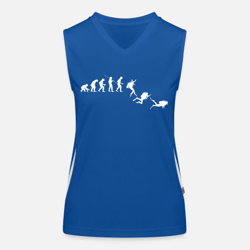 Tauchen Evolution Taucher Geschenk Funktionelles Kontrast-Tank Top für Frauen