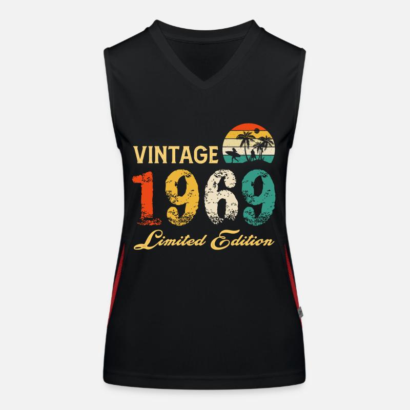 Vintage 1969 Limitierte Auflage Made in 1969 Geburtstag Funktionelles Kontrast-Tank Top für Frauen