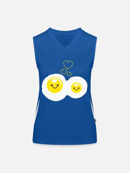 Fried Eggs Love - Women's Functional Contrast Tank Top - royal/white - Front