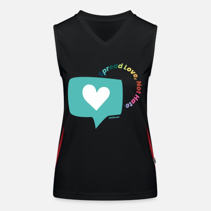 Spread Love, Not Hate. Funktionelles Kontrast-Tank Top für Frauen