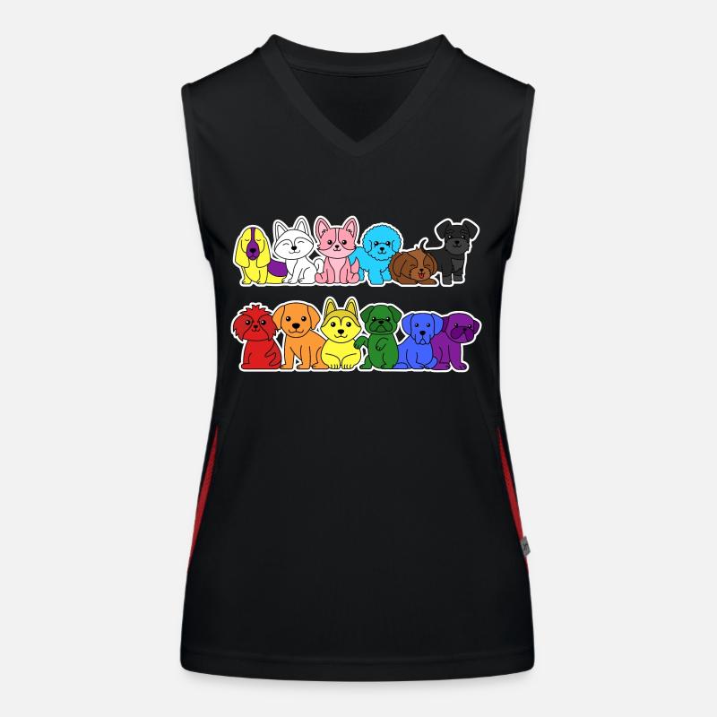 Pride Progress Flag Dogs for Equality Débardeur respirant contrasté Femme