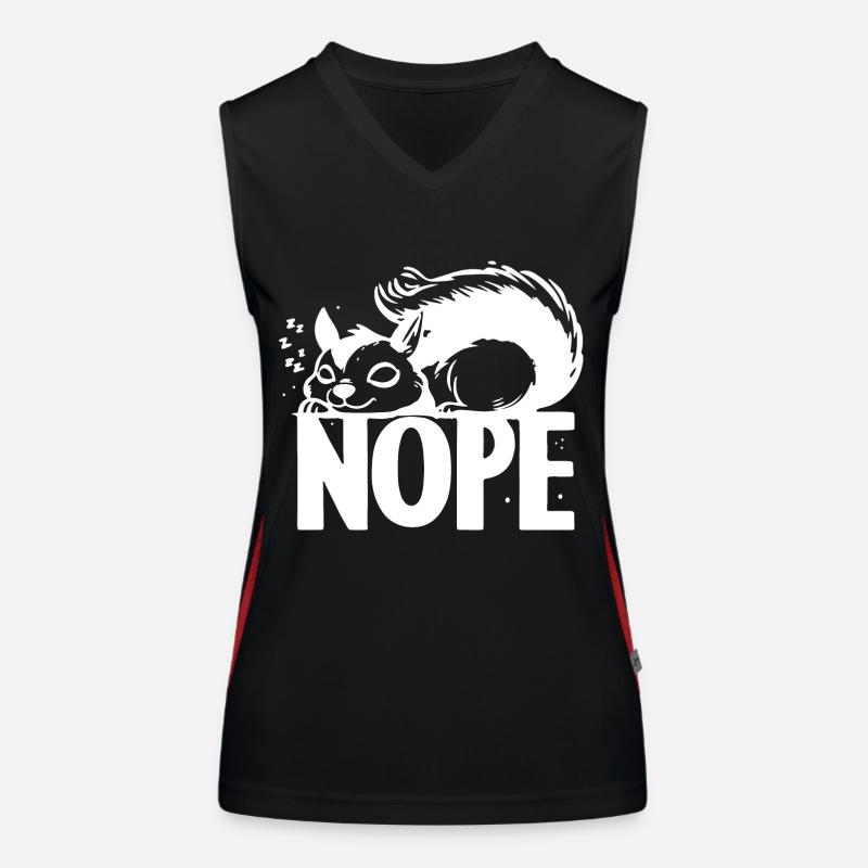 Nope Eichhörnchen Faulenzer Geschenkideen Funktionelles Kontrast-Tank Top für Frauen
