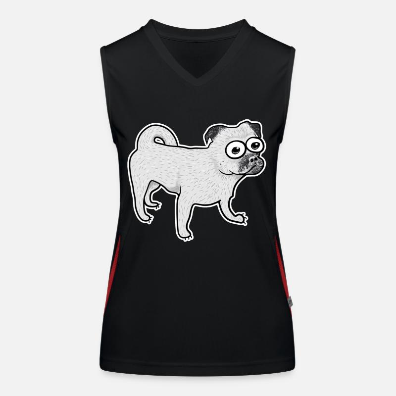 Retro Mops Funktionelles Kontrast-Tank Top für Frauen