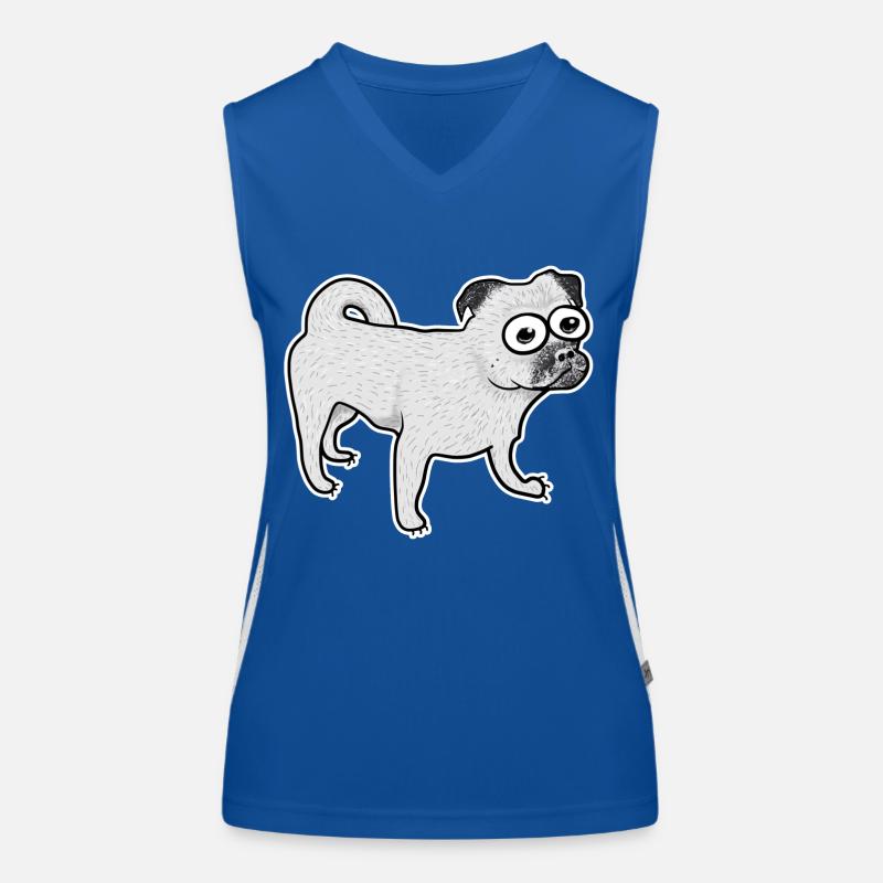 Retro Mops Funktionelles Kontrast-Tank Top für Frauen