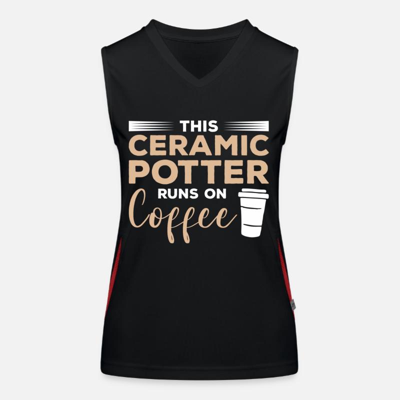 This Ceramic Runs On Coffee Pottery Funktionelles Kontrast-Tank Top für Frauen
