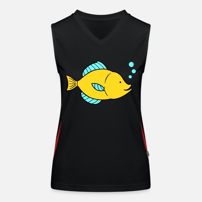 Bande dessinée de poisson Débardeur respirant contrasté Femme
