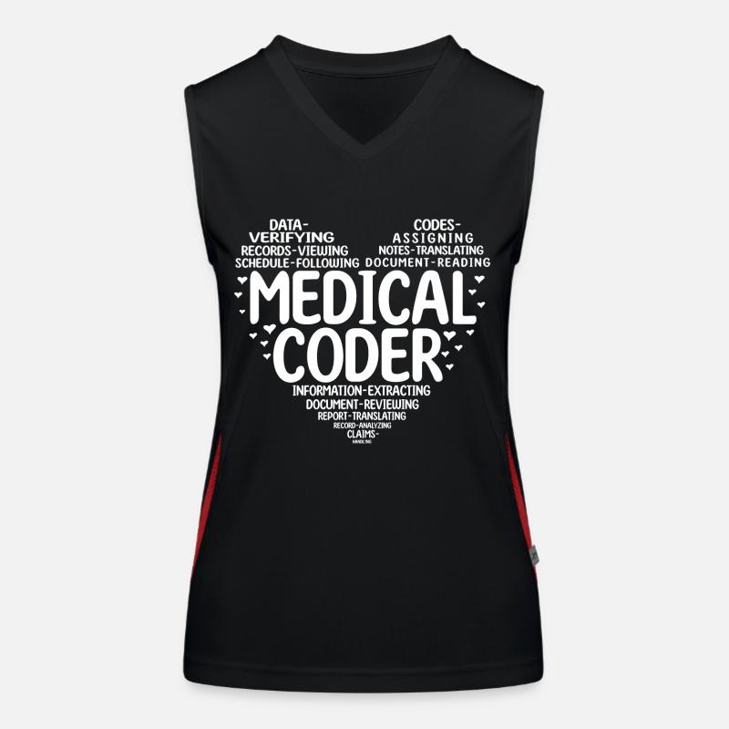 Spécialiste du codage de codeur médical Débardeur respirant contrasté Femme