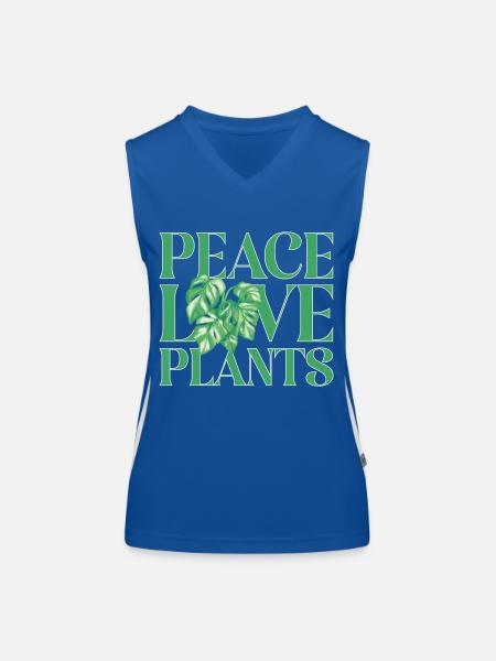 Monstera Deliciosa Albo Botanical Houseplant - Women's Functional Contrast Tank Top - royal/white - Front