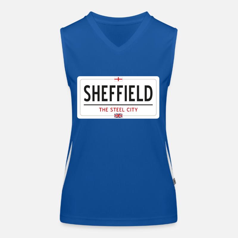 Ortsschild Sheffield Funktionelles Kontrast-Tank Top für Frauen