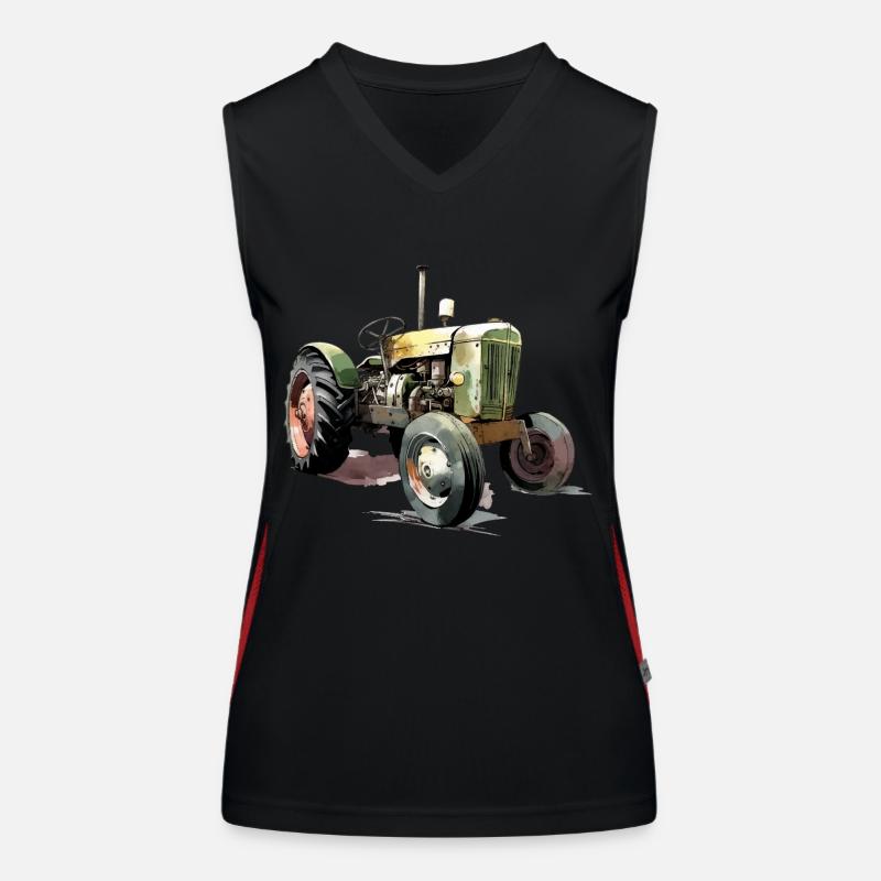 Altmodischer Traktor Nr. 2 Funktionelles Kontrast-Tank Top für Frauen