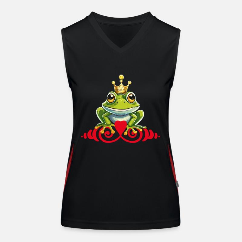 Frosch Prinz Kuss König Funktionelles Kontrast-Tank Top für Frauen