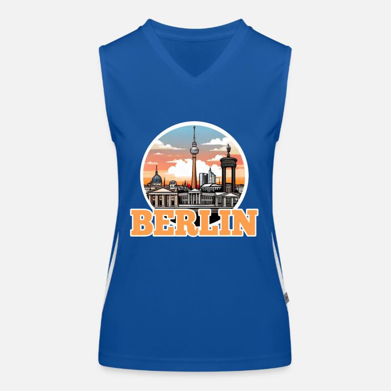 Berlin Skyline Funktionelles Kontrast-Tank Top für Frauen