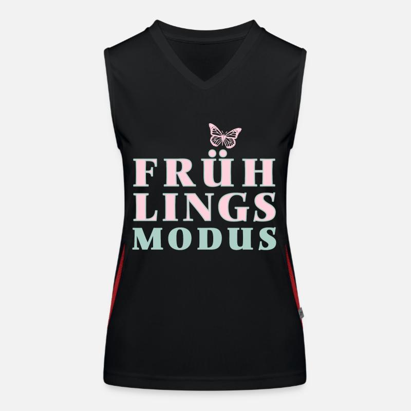 Spring Mode - Spring is here! - Women's Functional Contrast Tank Top - black/red
