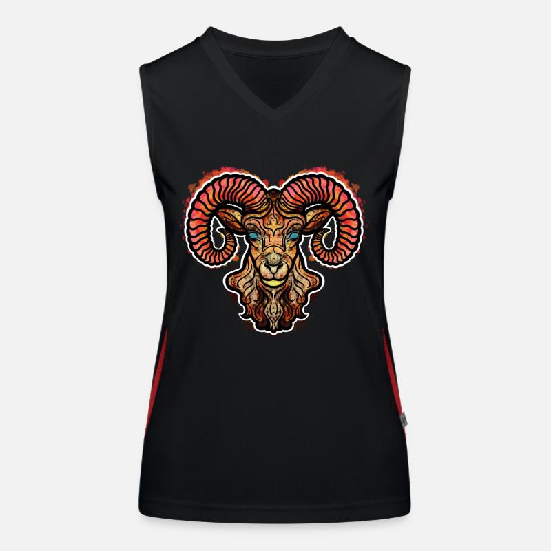 Aries - Women's Functional Contrast Tank Top - black/red