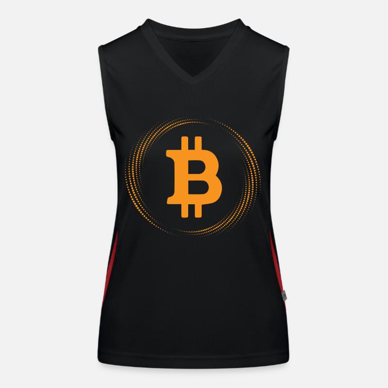 Bitcoin Ellipse Oval Master L’avenir de l’argent Design Débardeur respirant contrasté Femme