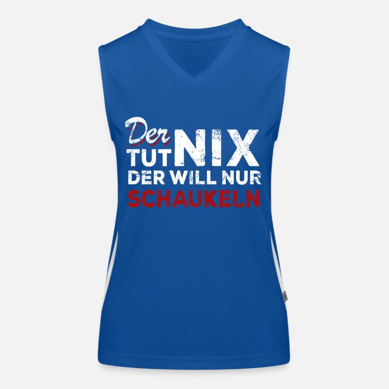 Der tut nix der will nur Schaukeln - Spruch Funktionelles Kontrast-Tank Top für Frauen