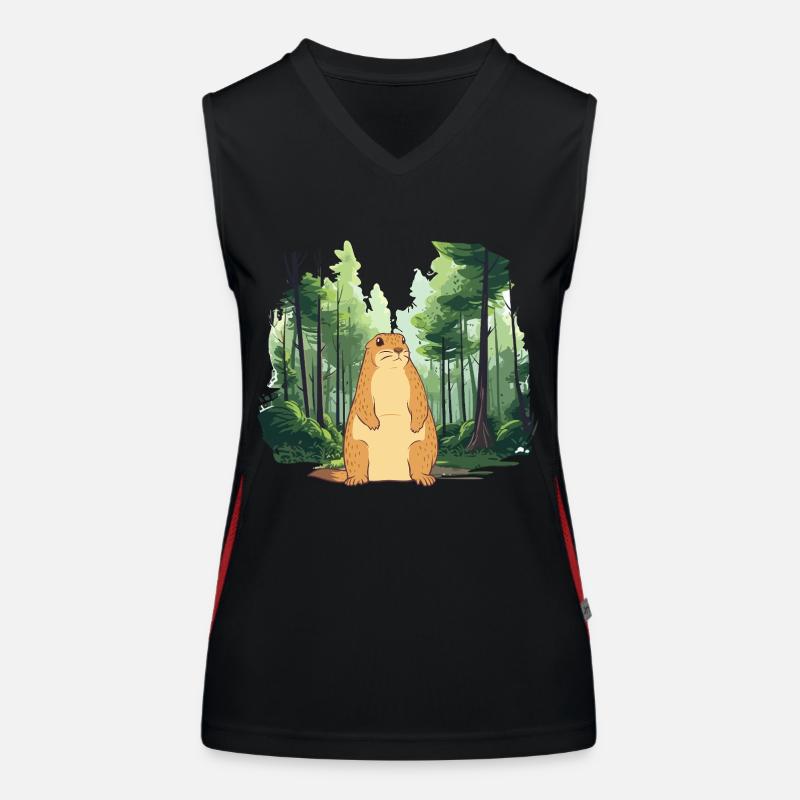 Starke Murmeltier-Naturlandschaft Funktionelles Kontrast-Tank Top für Frauen