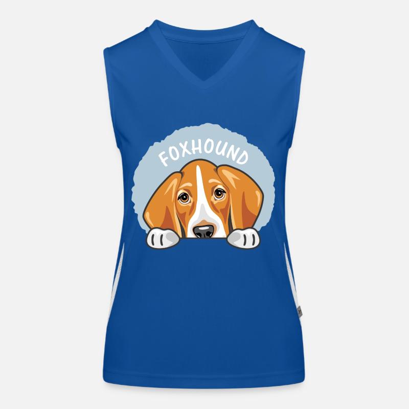 Peeking cute sad foxhound Women's Functional Contrast Tank Top