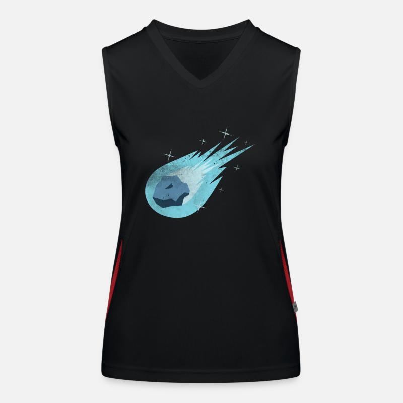 Comet comet gift asteroid universe rock - Women's Functional Contrast Tank Top - black/red