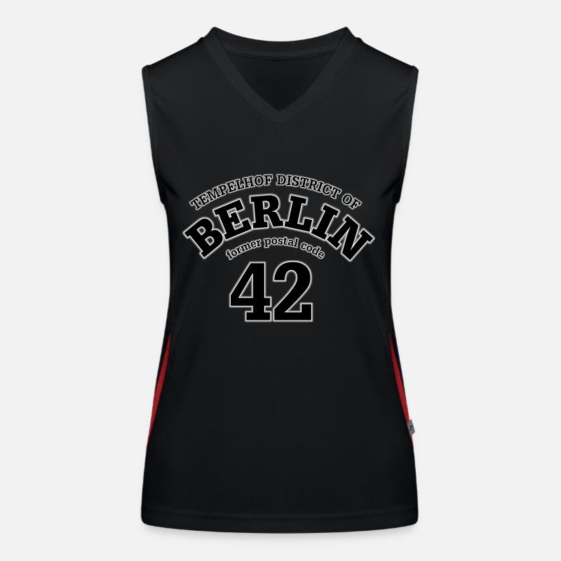 Berlin 42 schwarzer Druck Funktionelles Kontrast-Tank Top für Frauen
