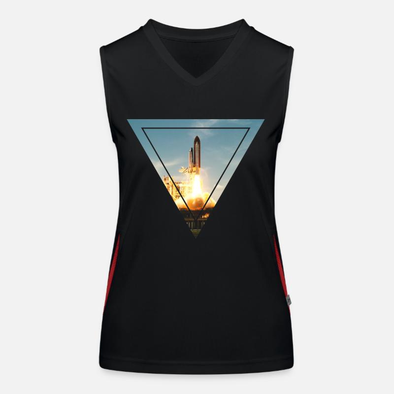 Space Shuttle Funktionelles Kontrast-Tank Top für Frauen