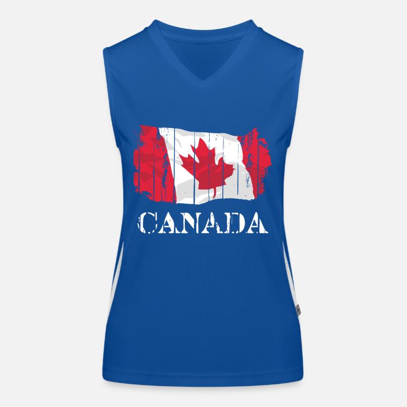 Canada Flag Funktionelles Kontrast-Tank Top für Frauen