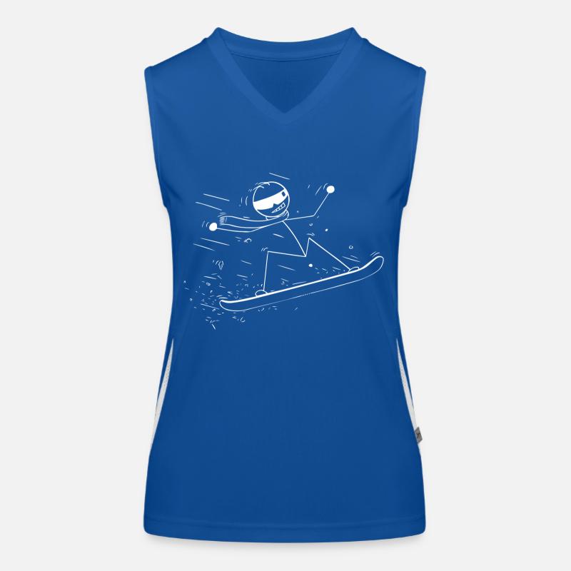 Jumping snowboard rider Women's Functional Contrast Tank Top