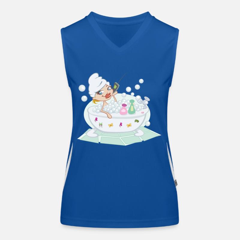 Woman Talking On The Phone In A Bubble Bath Débardeur respirant contrasté Femme