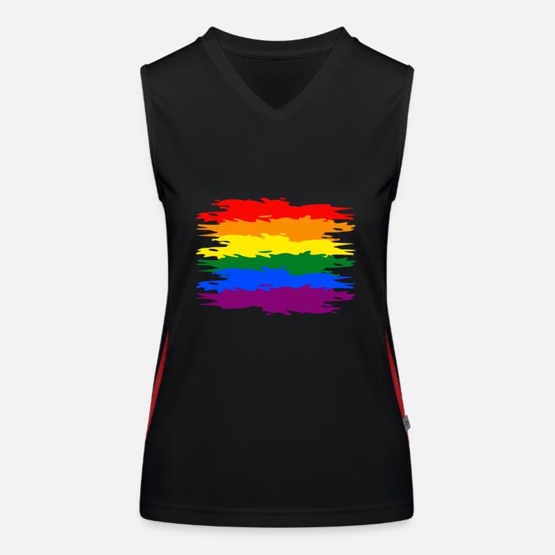 Drapeau arc-en-ciel Débardeur respirant contrasté Femme