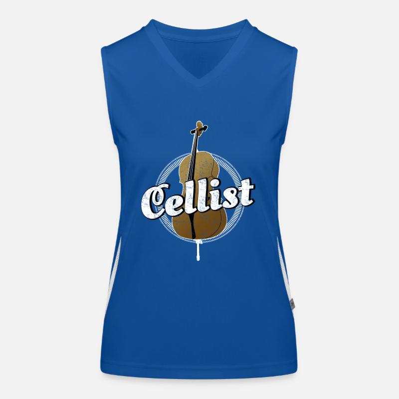 Cello string instrument musician Women's Functional Contrast Tank Top