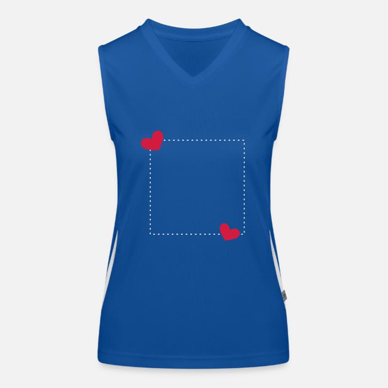 Heart Frame Ornament Line Women's Functional Contrast Tank Top