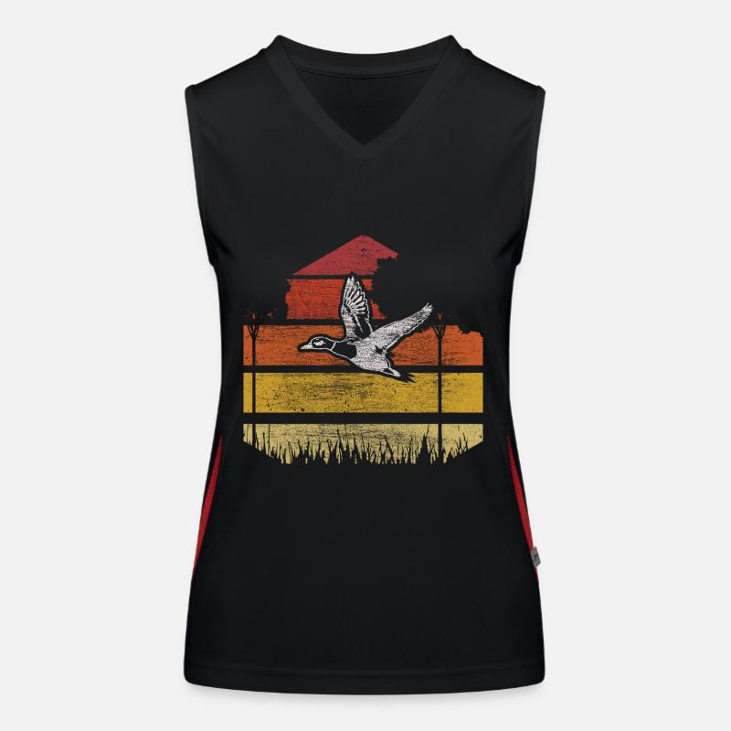 Duck Feeding WaterBird Gift Idea Women's Functional Contrast Tank Top
