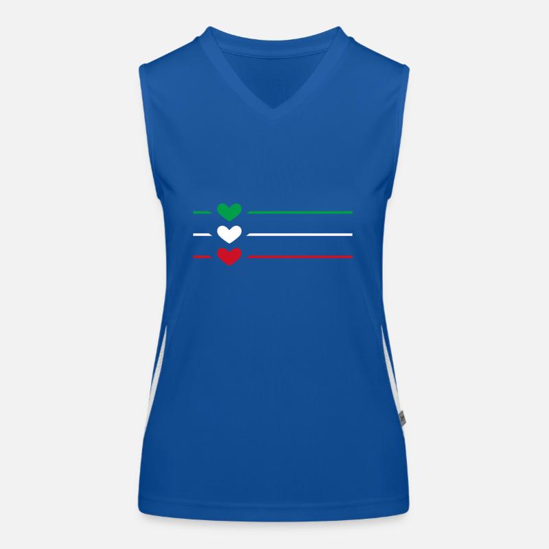 Iran Flag Heart Women's Functional Contrast Tank Top