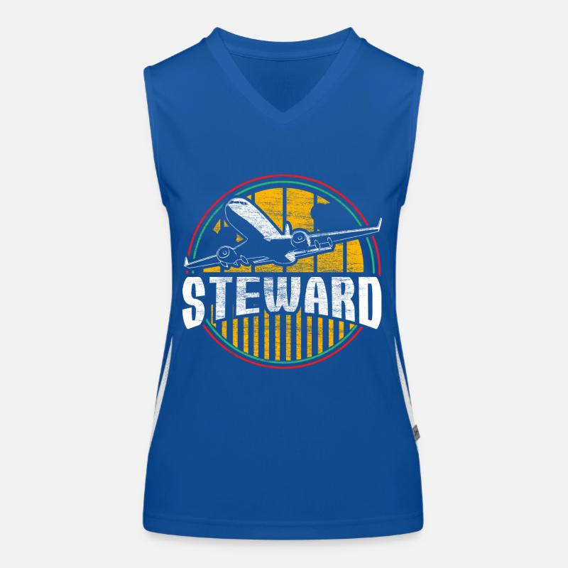 Flight Attendant Man Work Women's Functional Contrast Tank Top