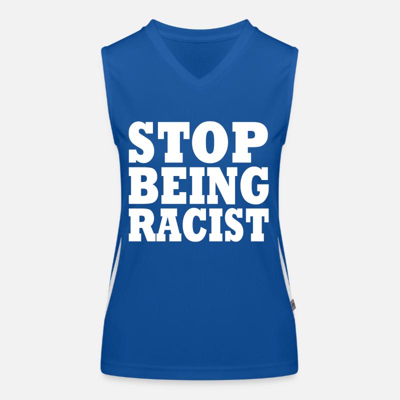 Stop being racist Women's Functional Contrast Tank Top