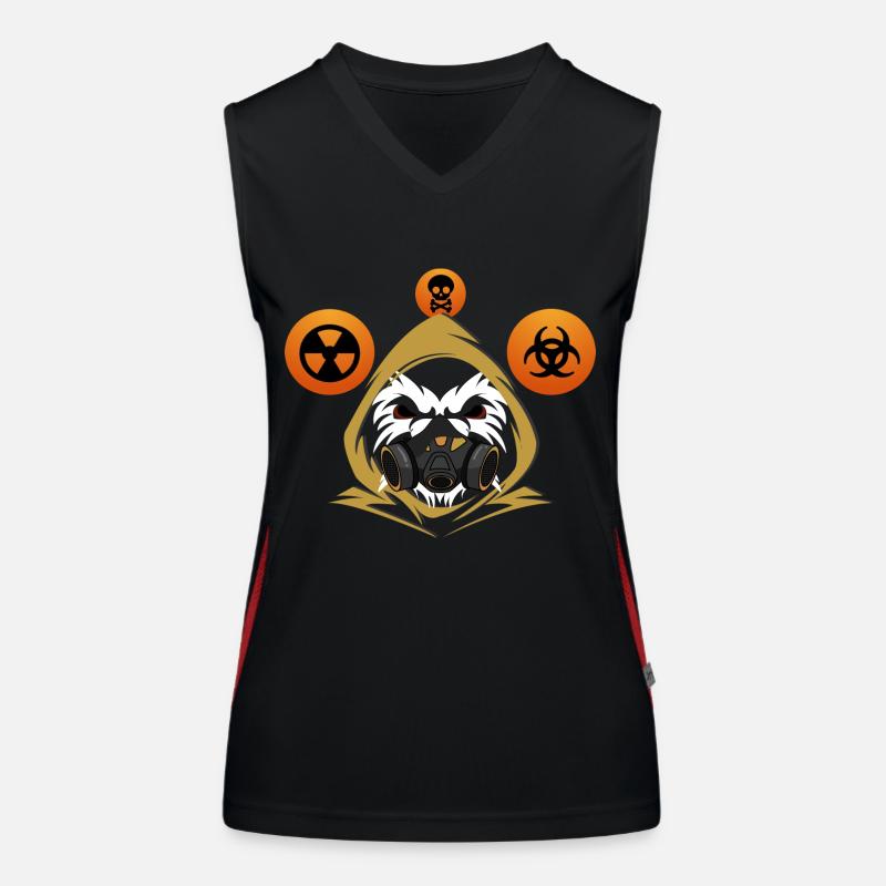 Mysterious creature with gas mask Women's Functional Contrast Tank Top