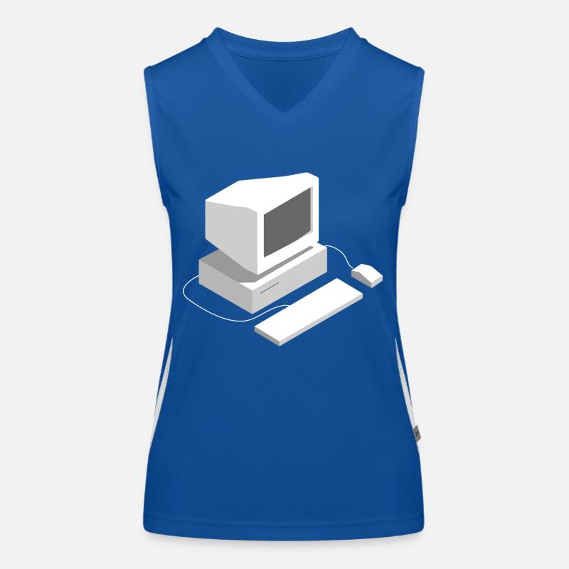 Retro Computer Gamer Lan Party Programmer Jeu Débardeur respirant contrasté Femme