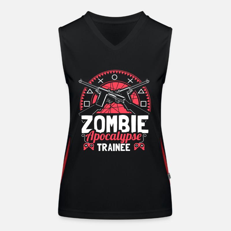 Zombie Apokalypse Virus Monster Geschenkidee Funktionelles Kontrast-Tank Top für Frauen