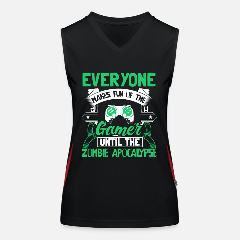 Zombie Apocalypse Gaming Gift Idea Women's Functional Contrast Tank Top