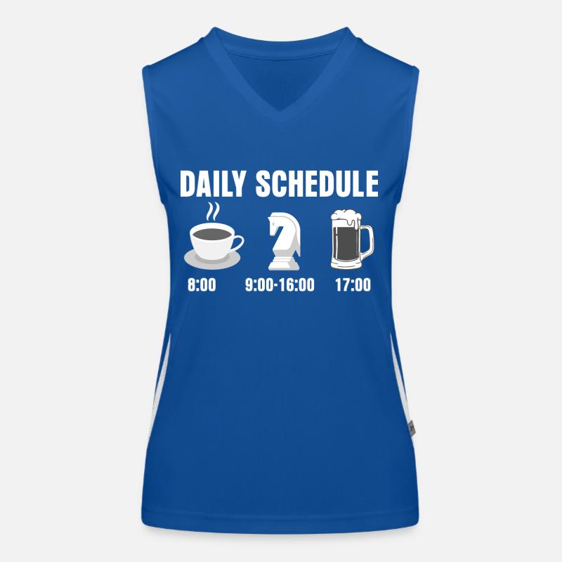 Daily Schedule Chess Board Chess Player Funktionelles Kontrast-Tank Top für Frauen