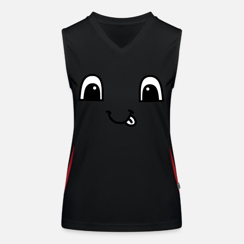 Cute face smiling Women's Functional Contrast Tank Top