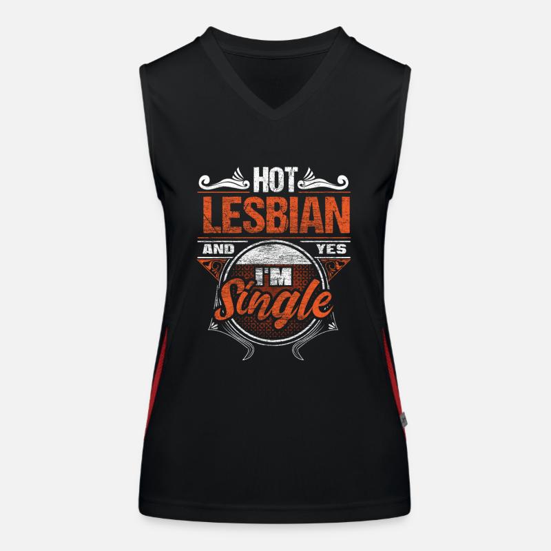 Idée de cadeau de relation de fierté célibataire lesbienne Débardeur respirant contrasté Femme