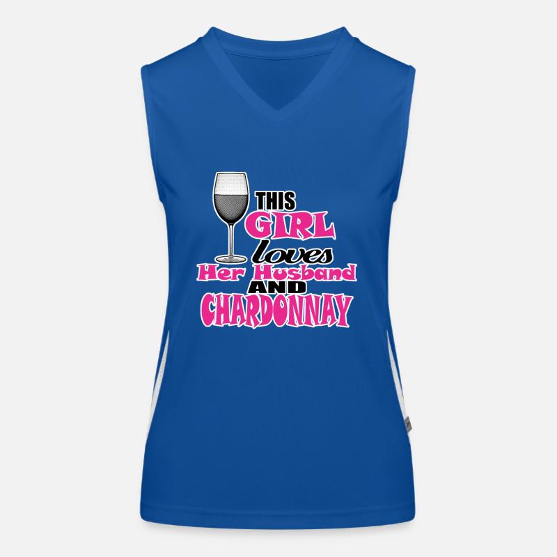 Dieses Mädchen liebt ihren Mann und Chardonnay Funktionelles Kontrast-Tank Top für Frauen