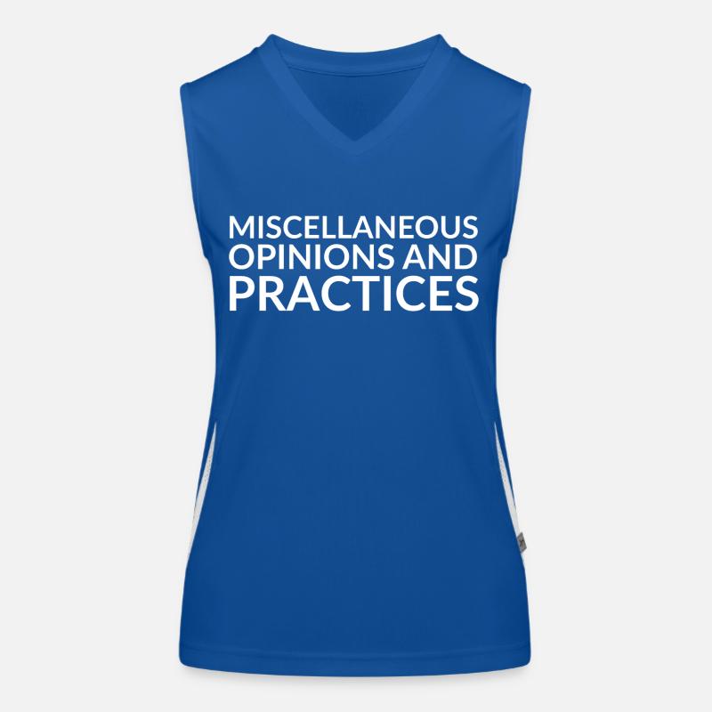 Miscellaneous Opinions And Practices - White Text Women's Functional Contrast Tank Top